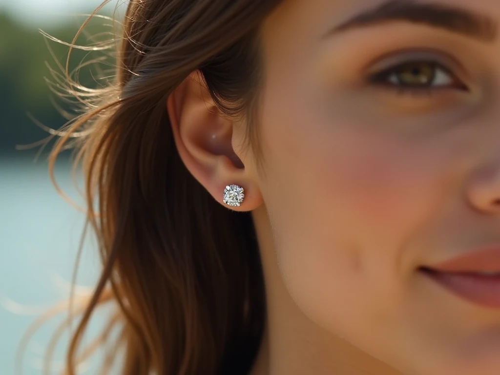 Classic diamond stud earrings with secure backs