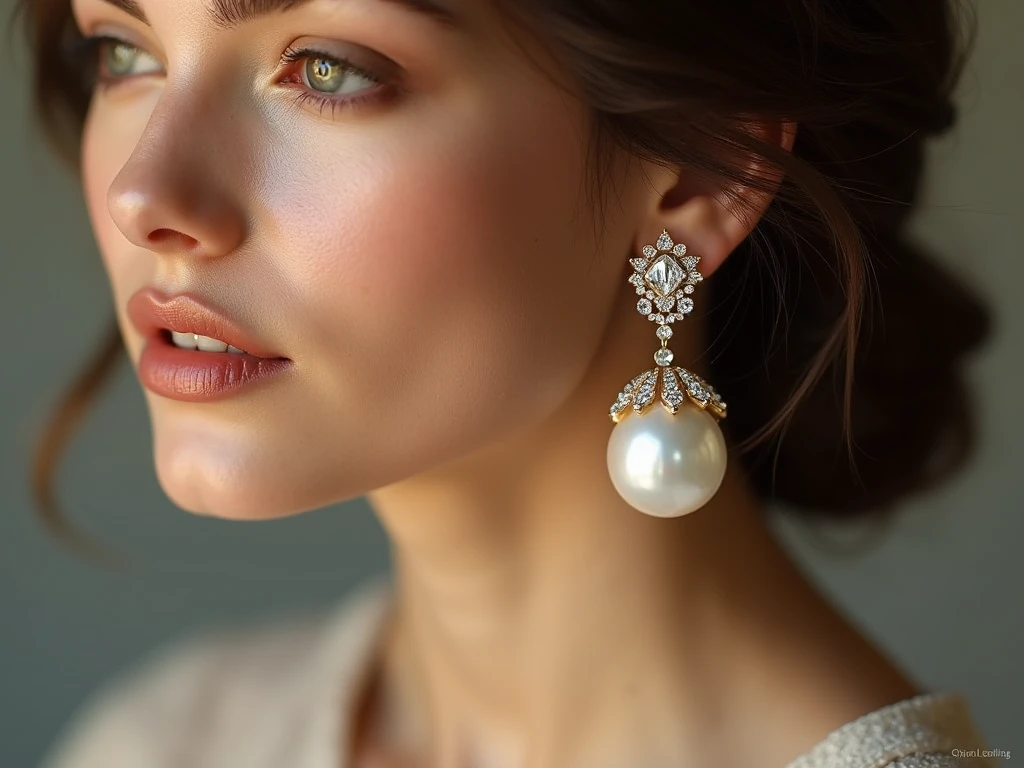 Elegant drop earrings with pearl and crystal accents
