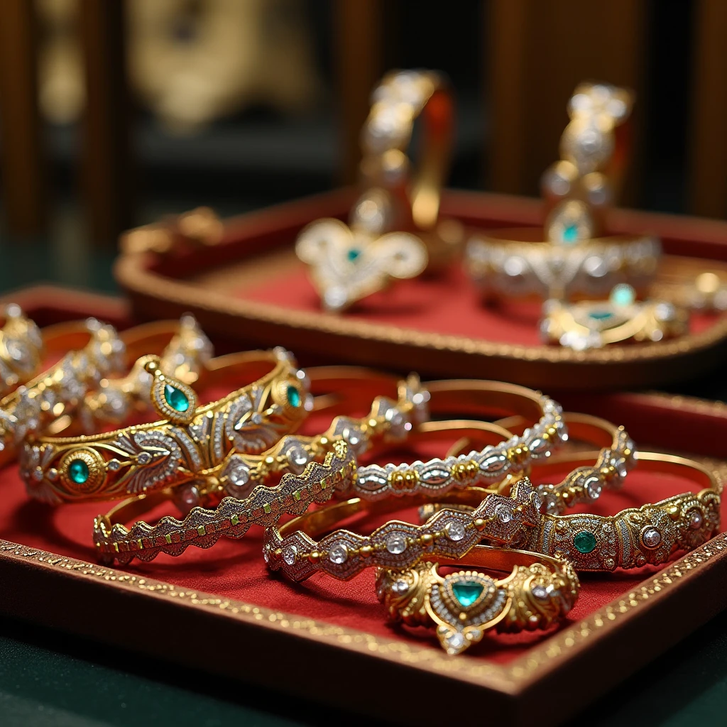 Luxurious bracelets collection with intricate designs