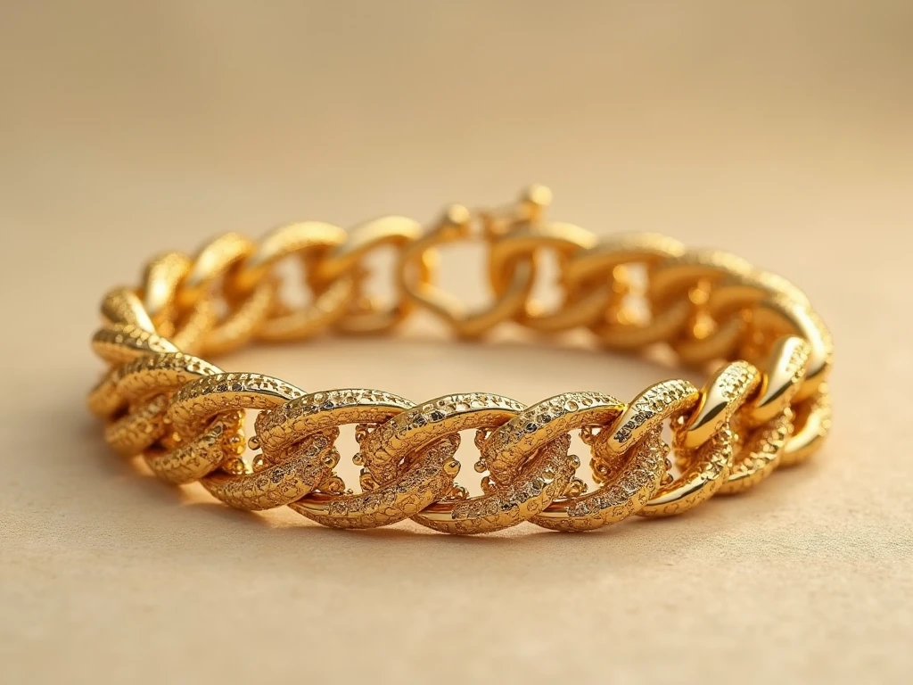 Luxurious gold chain bracelet with intricate links