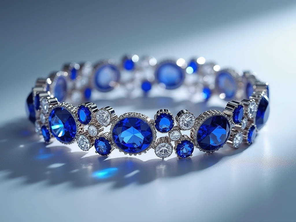 Stunning gemstone bracelet with sapphires and diamonds